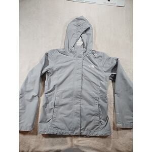 North Face Hooded Rain Jacket DryVent 2.5L Light Gray Windbreaker Coat Women's S